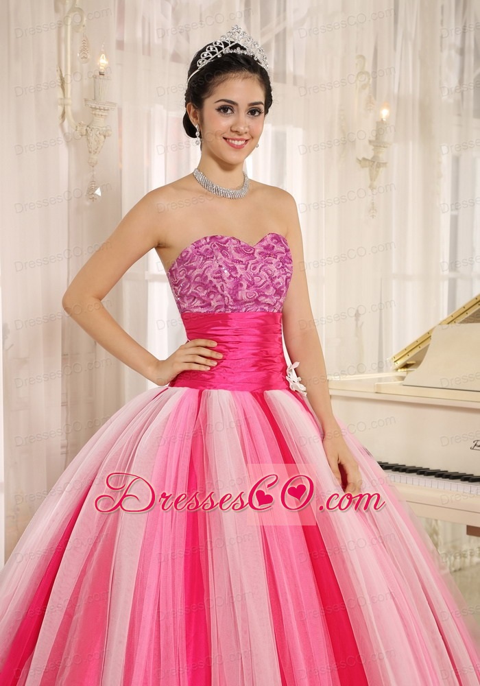 Multi-color In Riberalta New Arrival Strapless Tulle Lace-up For Quincanera Dress