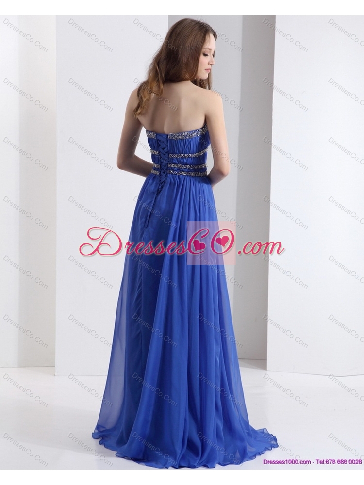 Delicate  Strapless Prom Dress with Ruching and Beading