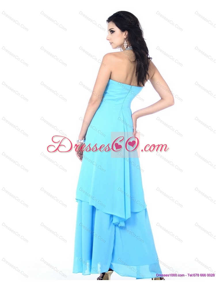 Perfect Halter Top Long Dama Dress with Beading and Ruffles