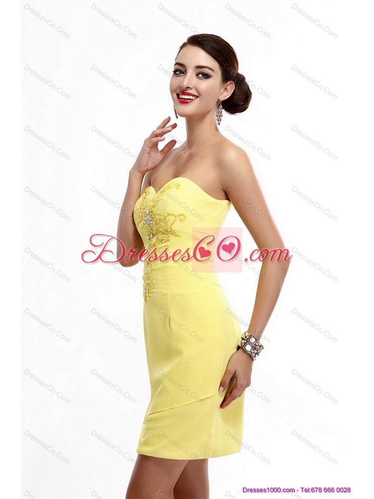 New Style Beading Sexy Yellow Prom Dress for