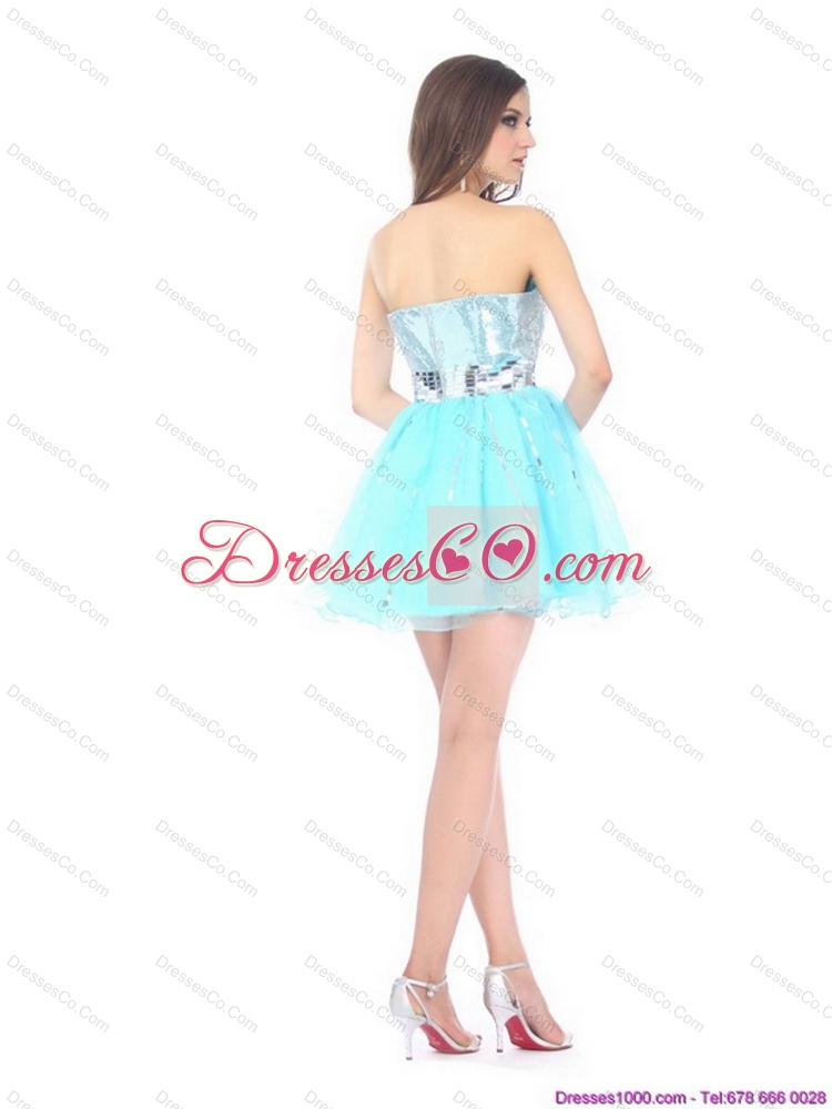 The Super Hot Light Blue Prom Dress with Sequins