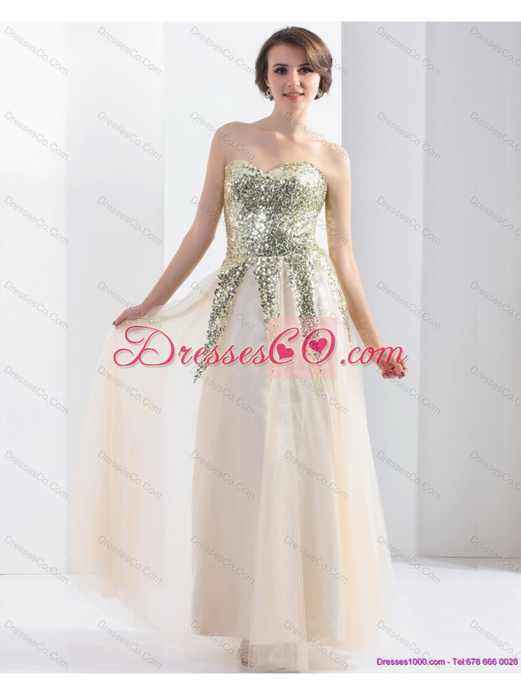 Exquisite  Floor Length Prom Dress with Sequins