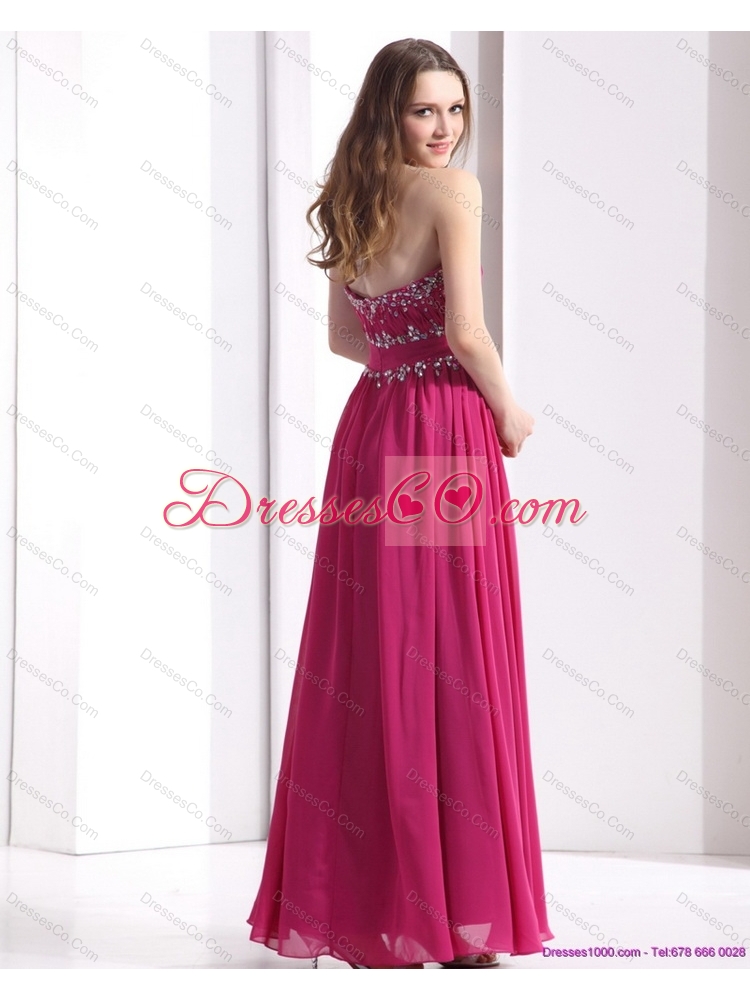 Sophisticated Strapless Floor Length  Prom Dress with Beading