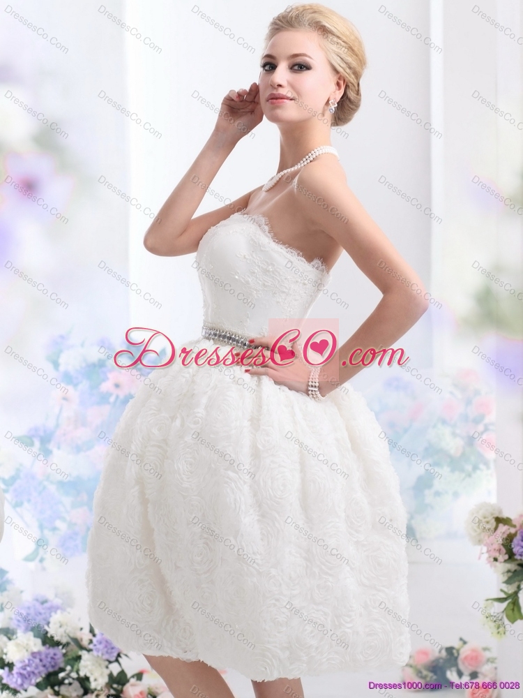 Classical StraplessShort  Wedding Dress with Knee-length