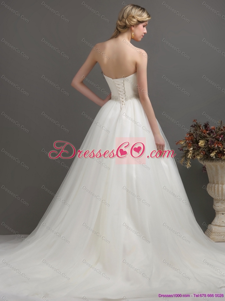 Classical Wedding Dress with Beading and Ruching