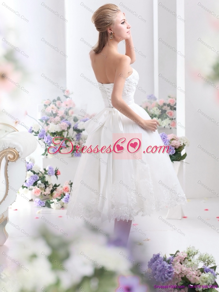 Discount Short Wedding DressWhite Strapless Ruffled Bridal Gowns with Sequins