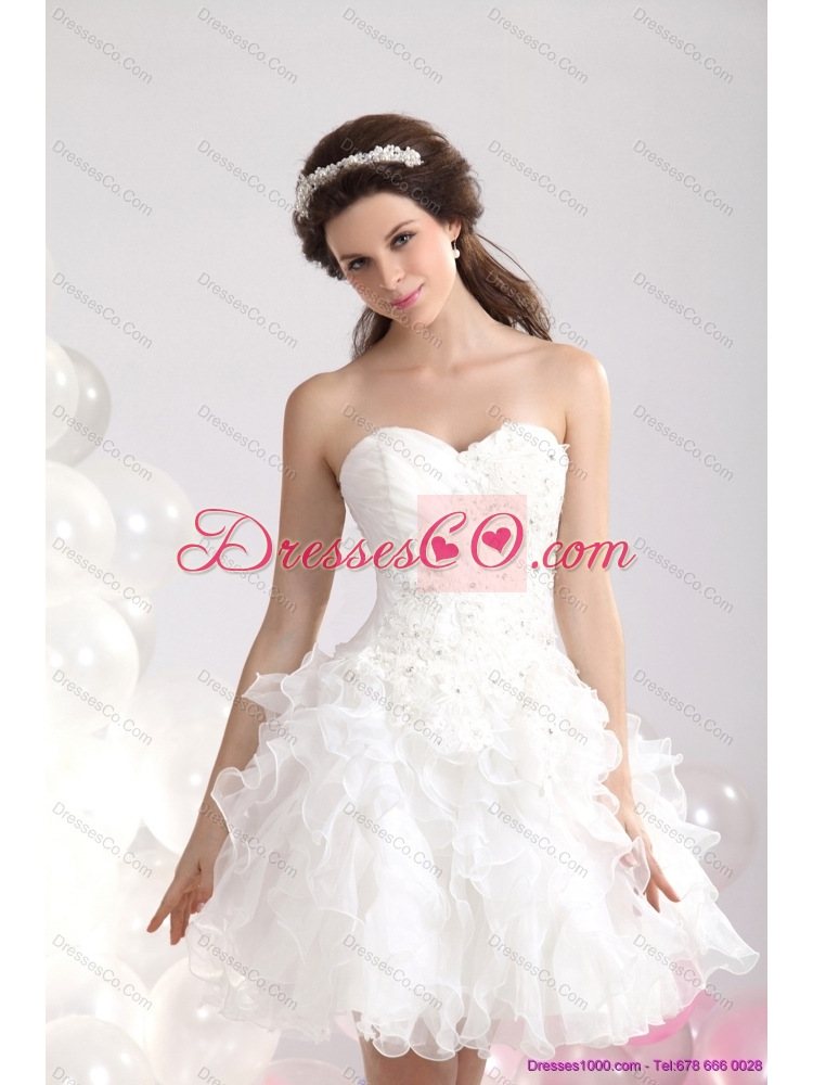 Pretty White Wedding Gowns with Ruffles and Sequins 168.64
