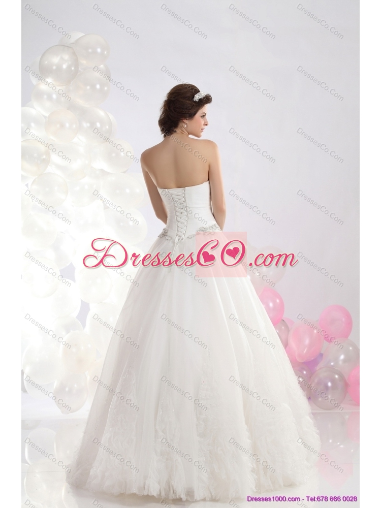 Sophisticated  Wedding Dress with Brush Train