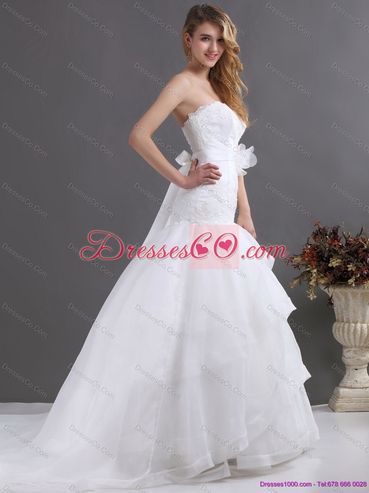 Sophisticated Wedding Dress with Brush Train
