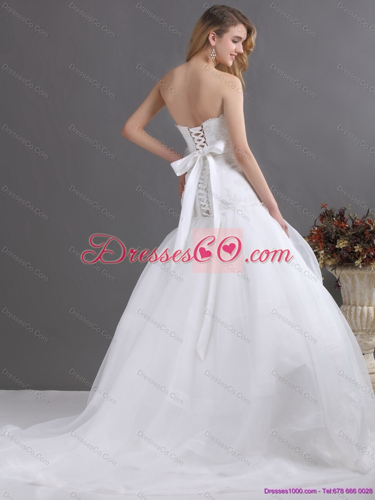 Sophisticated Wedding Dress with Brush Train