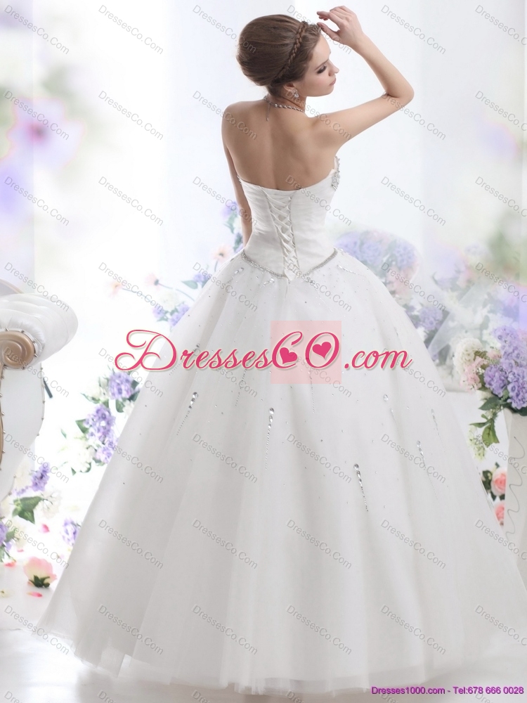 Pretty White Rhinestone Wedding Dress