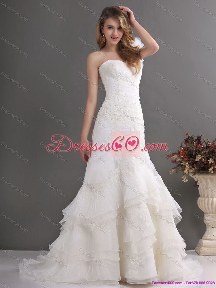 Classical One Shoulder Maternity Wedding Dress with Lace