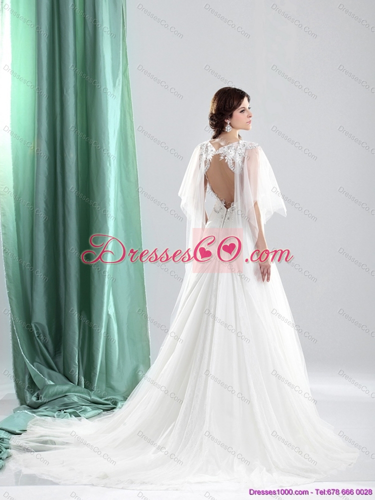 Classical Straps Maternity Wedding Dress with Beading