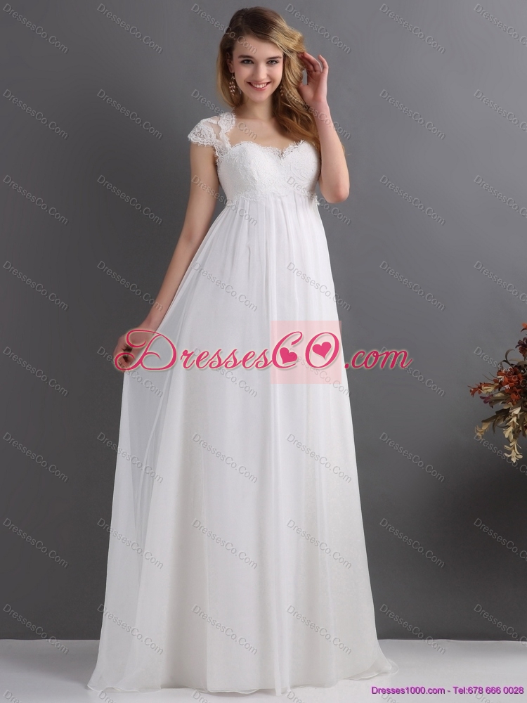 Inexpensive Chiffon Wedding Dress with Floor-length