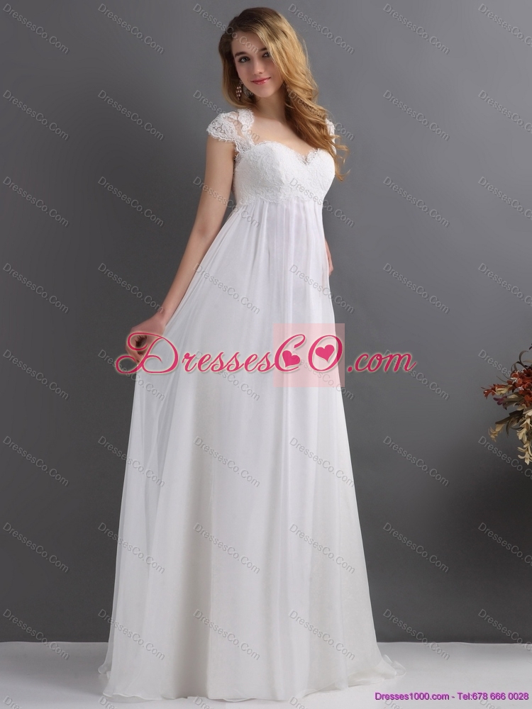 Inexpensive Chiffon Wedding Dress with Floor-length
