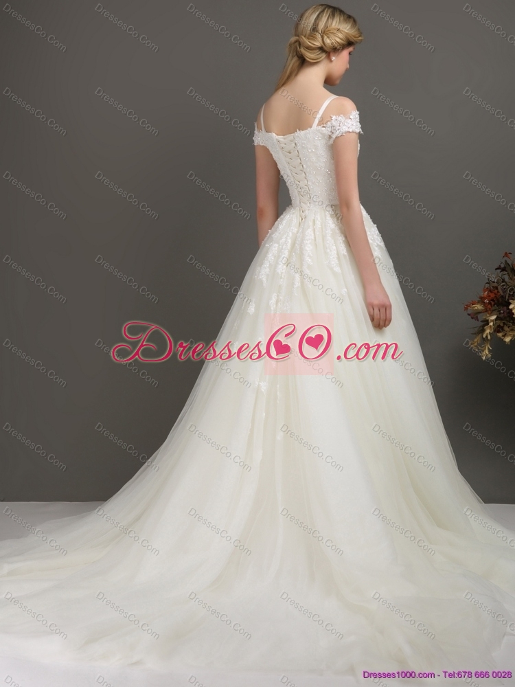 New Off the Shoulder Maternity Wedding Dress with Beading