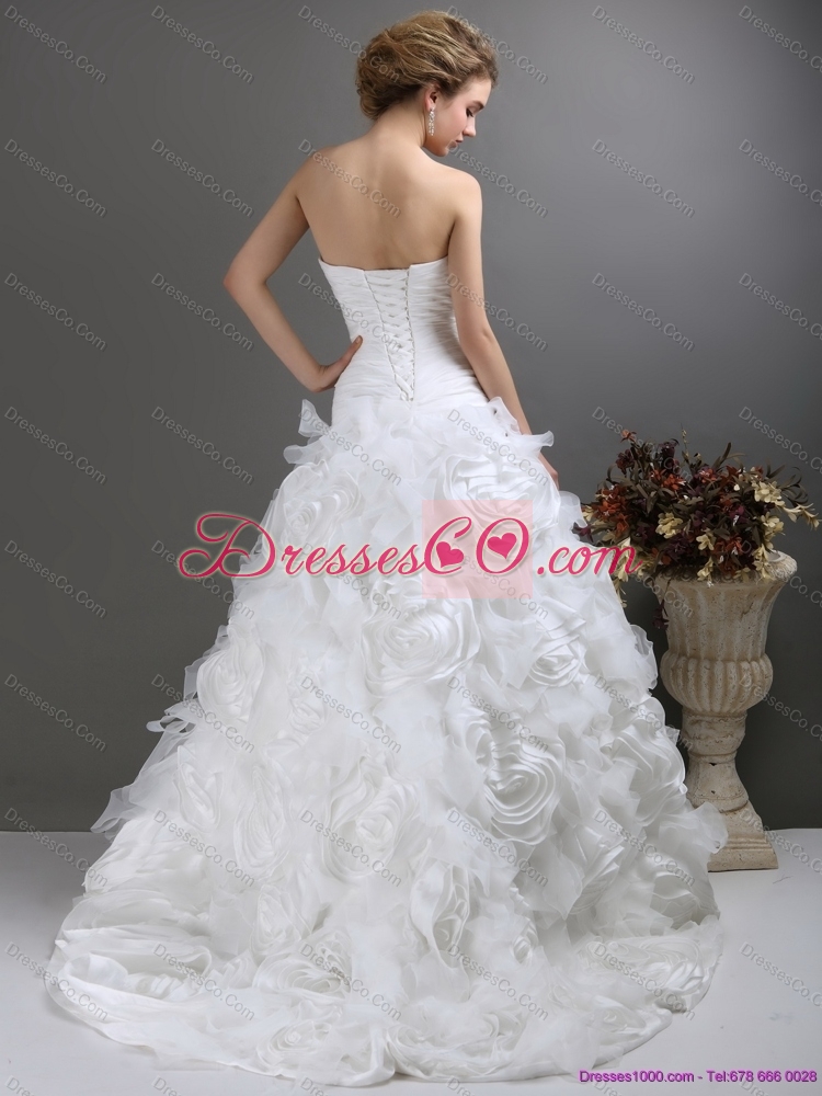 Perfect  Maternity Wedding Dress with Ruching and Rolling Flowers