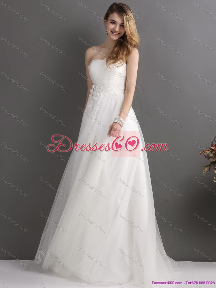 Beautiful Strapless Maternity Wedding Dress with Beading and Appliques