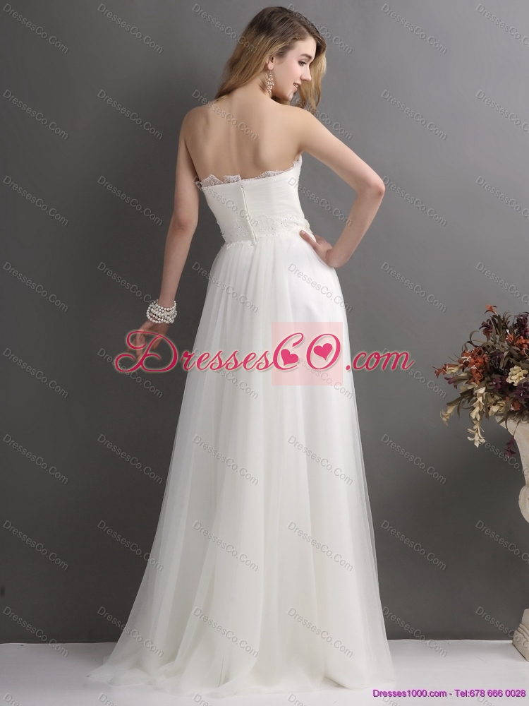 Beautiful Strapless Maternity Wedding Dress with Beading and Appliques