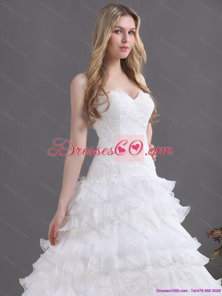 Brand New Maternity Wedding Dress with Lace and Ruffles