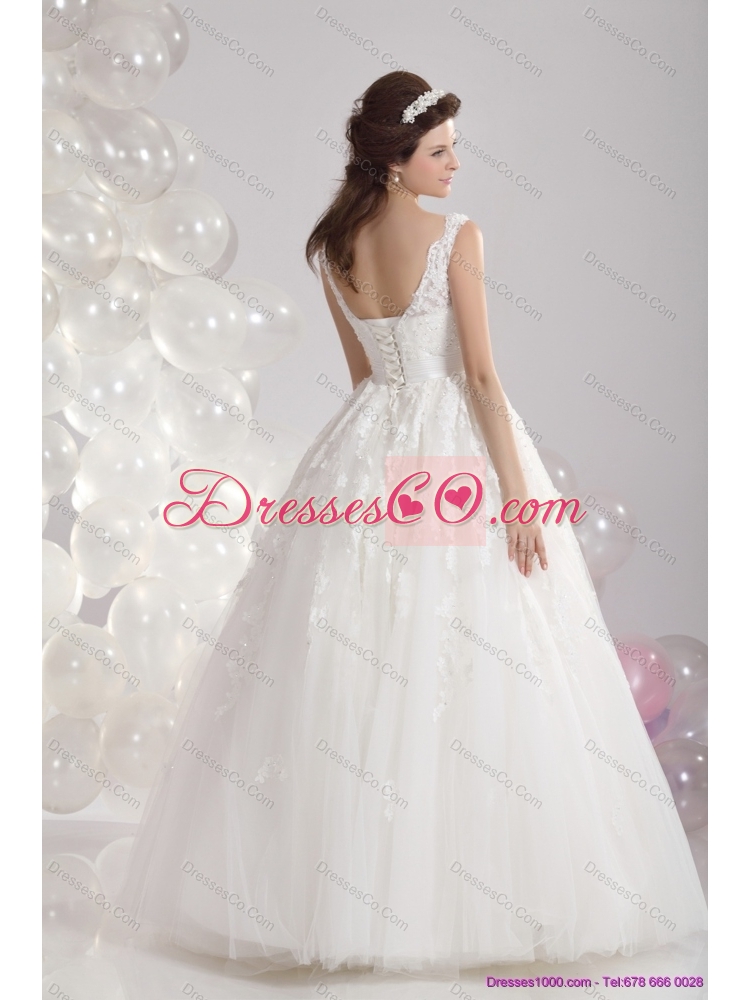 Classical A Line Lace Maternity Wedding Dress with Floor-length