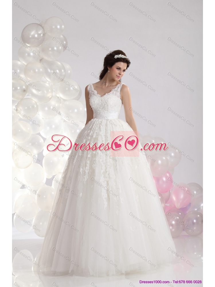 Classical A Line Lace Maternity Wedding Dress with Floor-length