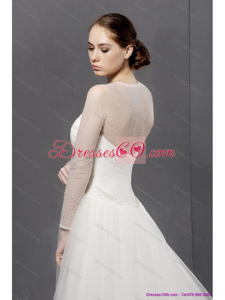 Luxurious Strapless A Line Maternity Wedding Dress with Lace and Ruching