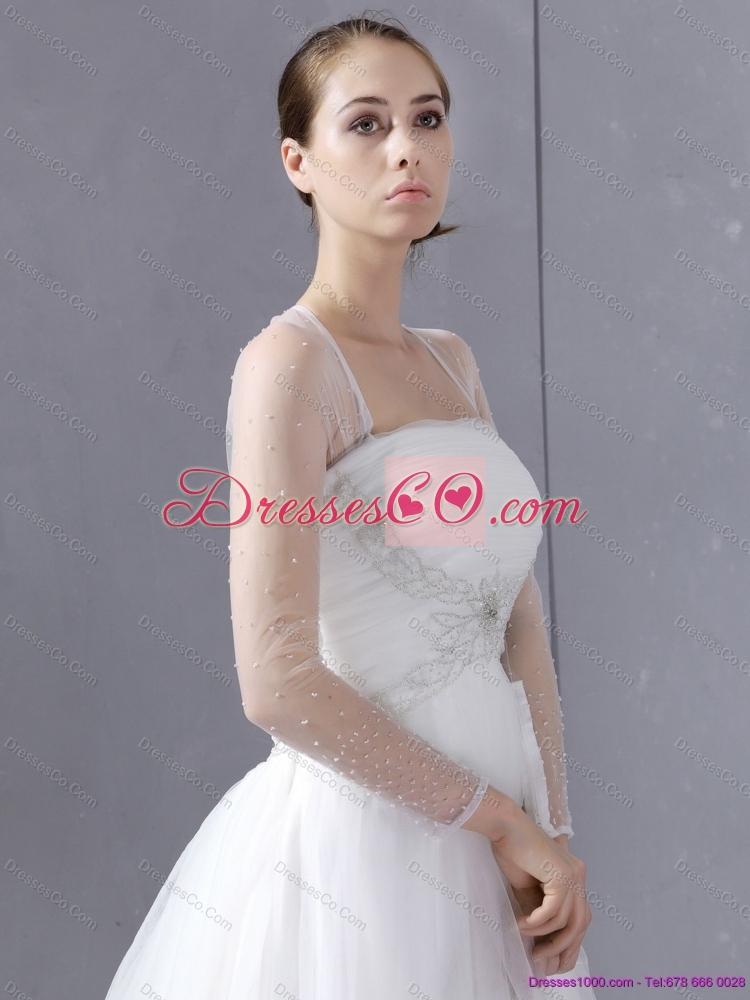 Luxurious Strapless A Line Maternity Wedding Dress with Lace and Ruching