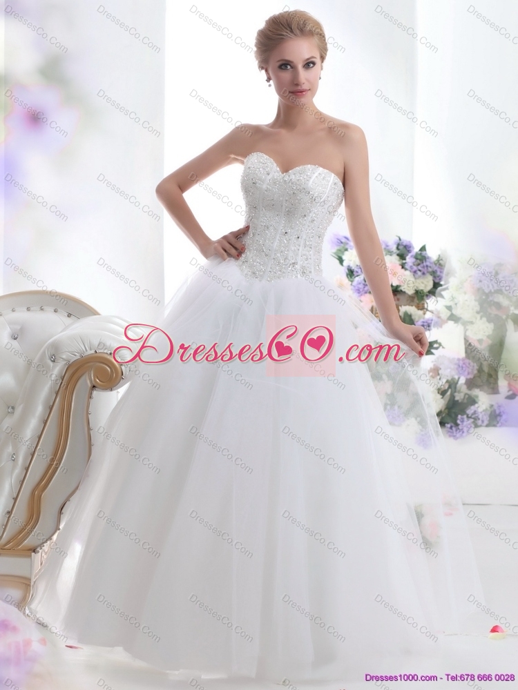 Modest A Line Maternity  Wedding Dress with Beading