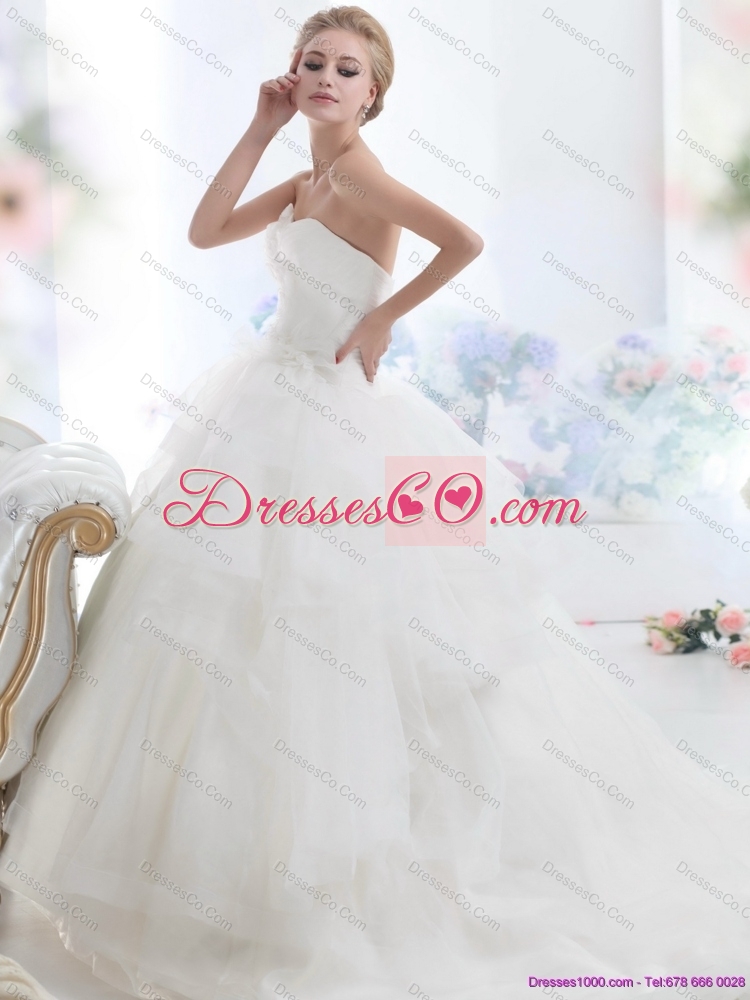 Dynamic  Wedding Dress with Hand Made Flowers