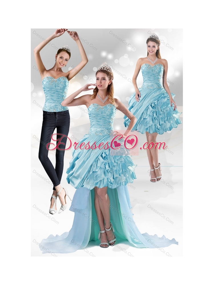 Perfect  Detachable  Prom Dress with Beading and Ruffled Layers