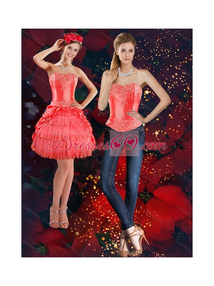 The Super Hot Strapless  Detachable  Prom Dress with Beading and Pick Ups