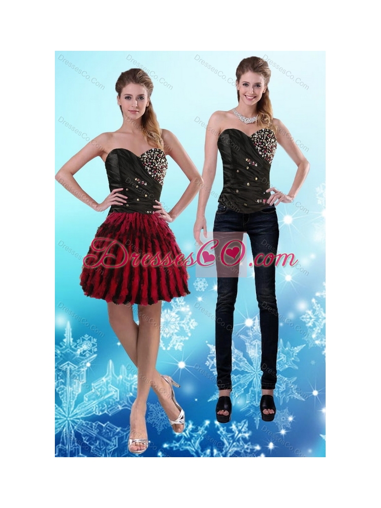 Flirting Multi Color  Flirting Multi Color  Detachable  Prom Dress with Beading and RufflesProm Dress with Beading and Ruffles