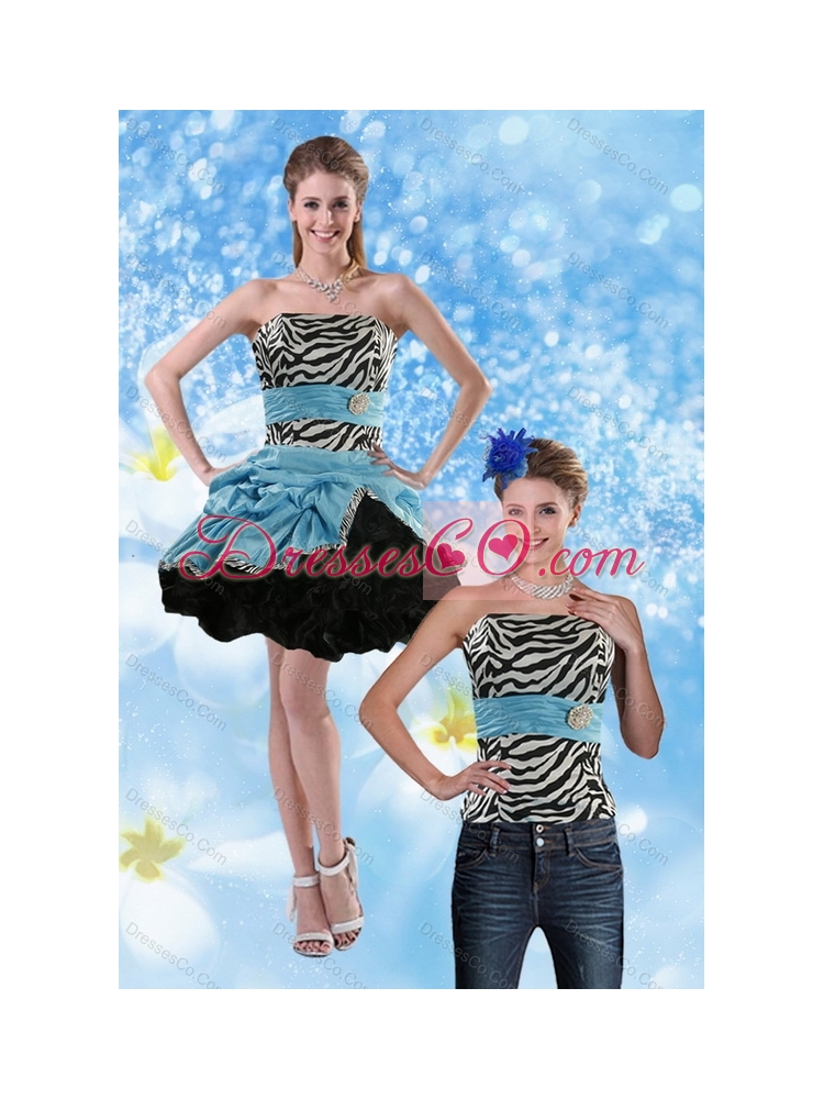 Classical  Multi Color Detachable  Prom Dress with Pick Ups and Belt