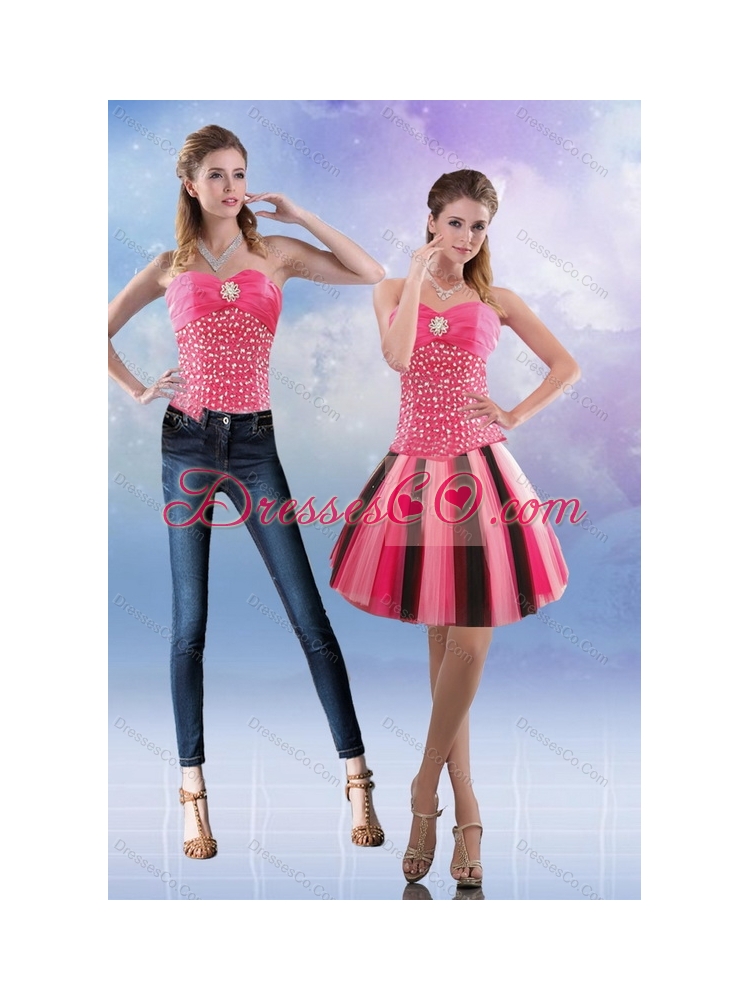 New Style  Multi Color Detachable  Prom Dress with Beading