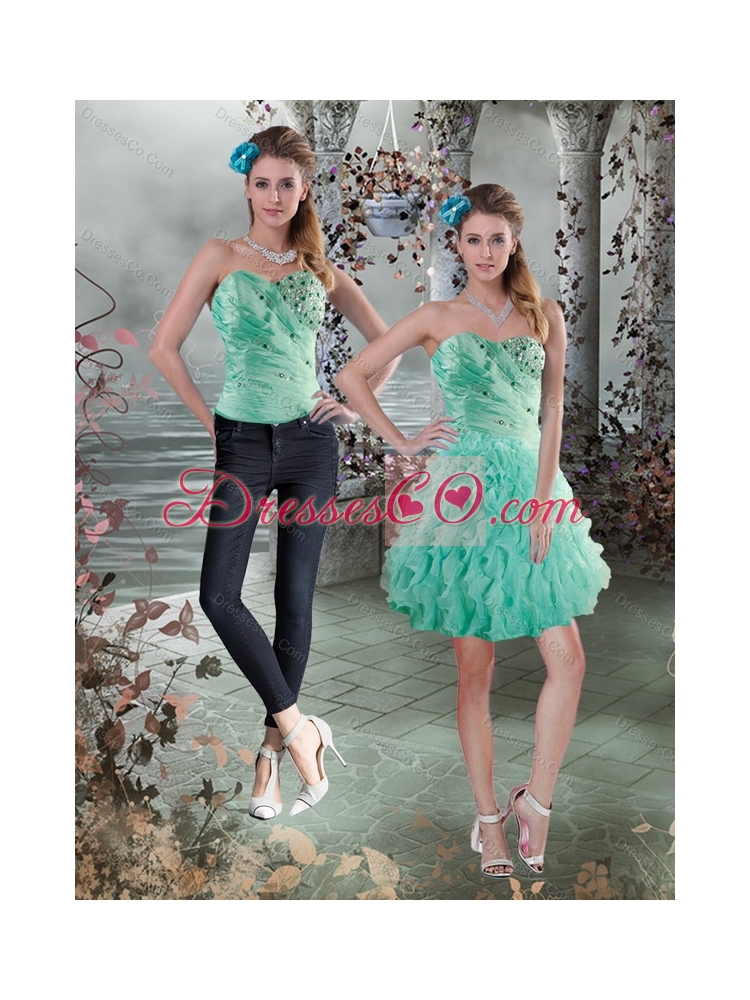 The Super Hot  Detachable  Prom Dress with Beading and Ruffles