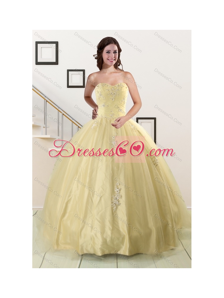 Champagne Ball Gown Quinceanera Dress and Ruching Baby Pink Dama Dressand Floor Length  Little Girl Dress