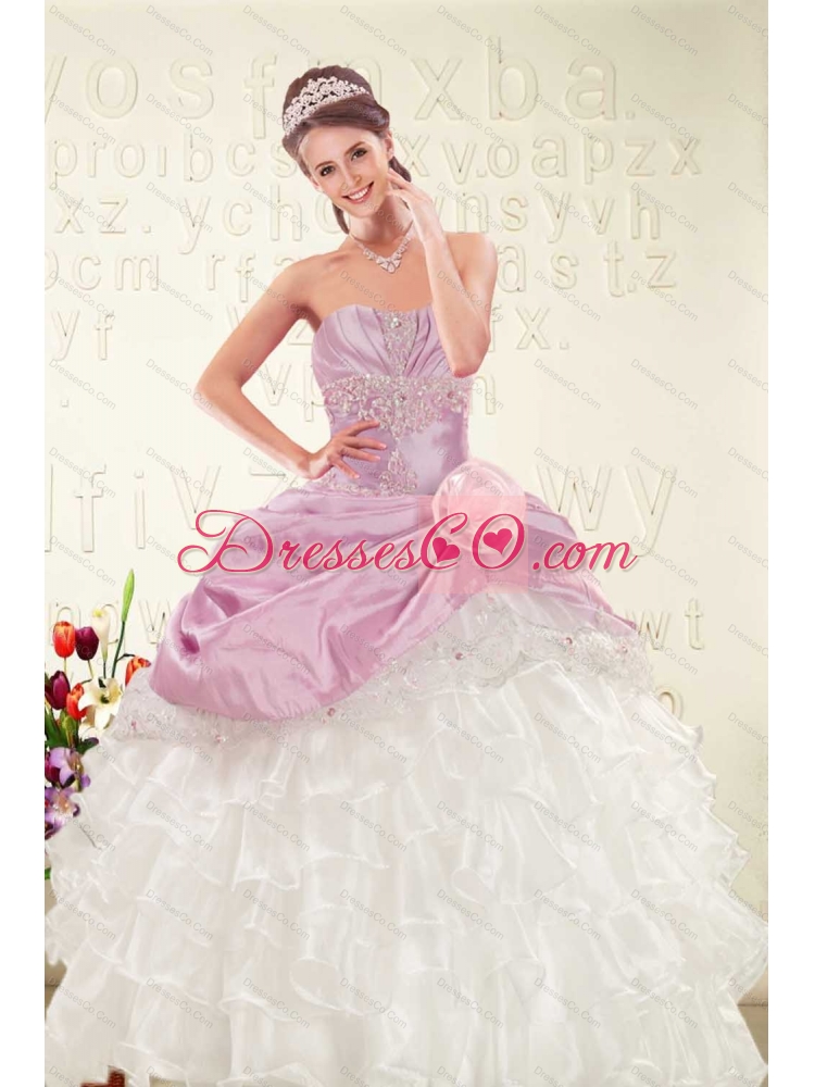 Elegant Ruffles Multi Color Quinceanera Dress and Pink Short Dama Dressand  Straps Ruffles Little Girl Dress