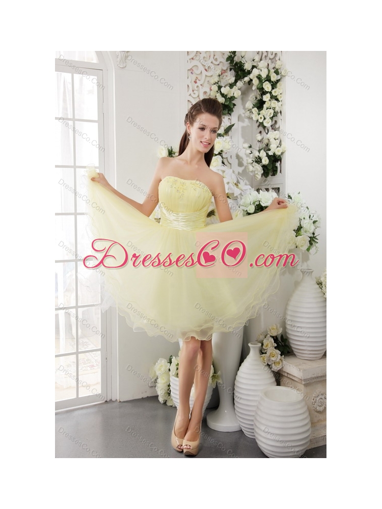 Rose Pink Beading Ball Gown Quinceanera Dress and Strapless Knee Length Dama Dressand  Halter Top Little Girl Dress