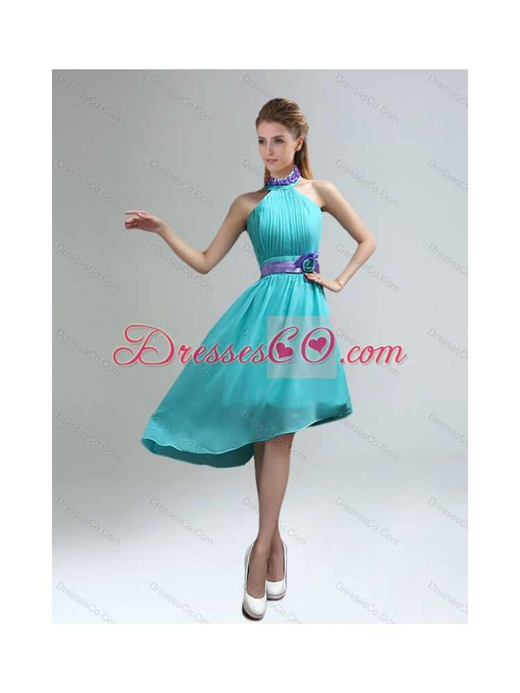 Elegant Appliques Red Quinceanera Dress and Turquoise Short Dama Dressand Halter Top Ball Gown Little Girl Dress