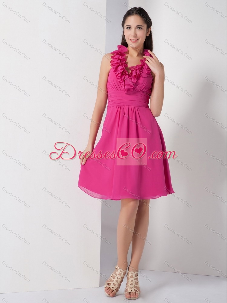 Gorgeous Ruffles and Beading Quinceanera Dress and Hot Pink Short Dama Dressand Cute Halter Top Little Girl Dress