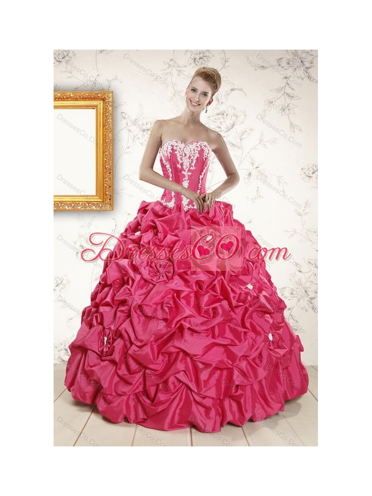 Pick Ups Ball Gown Quinceanera Dress and Strapless Ruching Short Prom Dressand Appliques Little Girl Dress