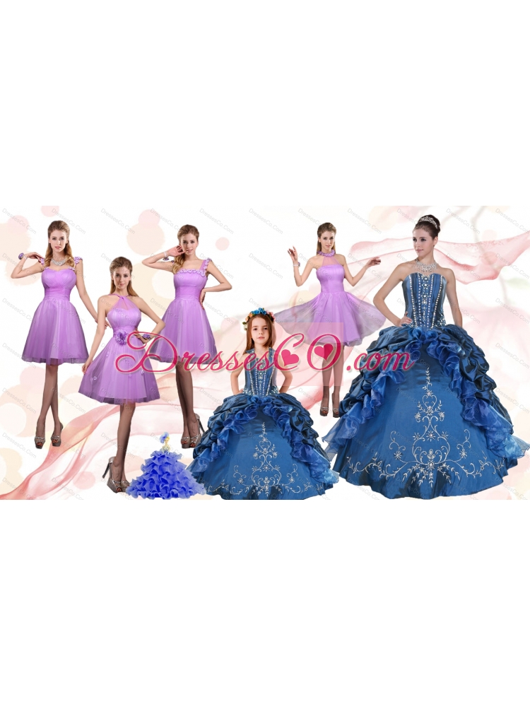 Ruffles and Beading Quinceanera Dress and Lilac Short Prom Dressand Cute Halter Top Little Girl Dress