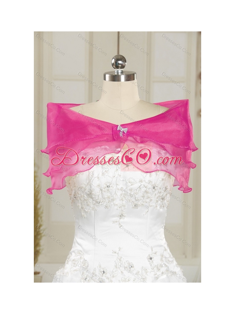 Cheap Beading and Ruffles Quinceanera Dress in Hot Pink