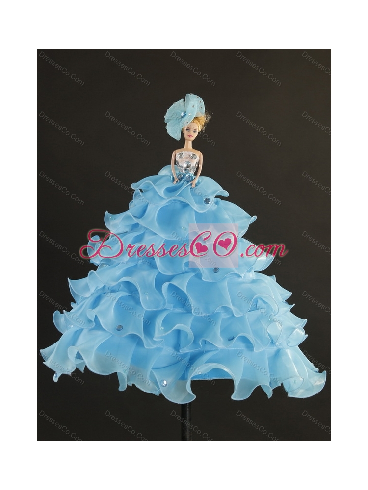 Multi Color Quinceanera Dress with Ruffles and Beading
