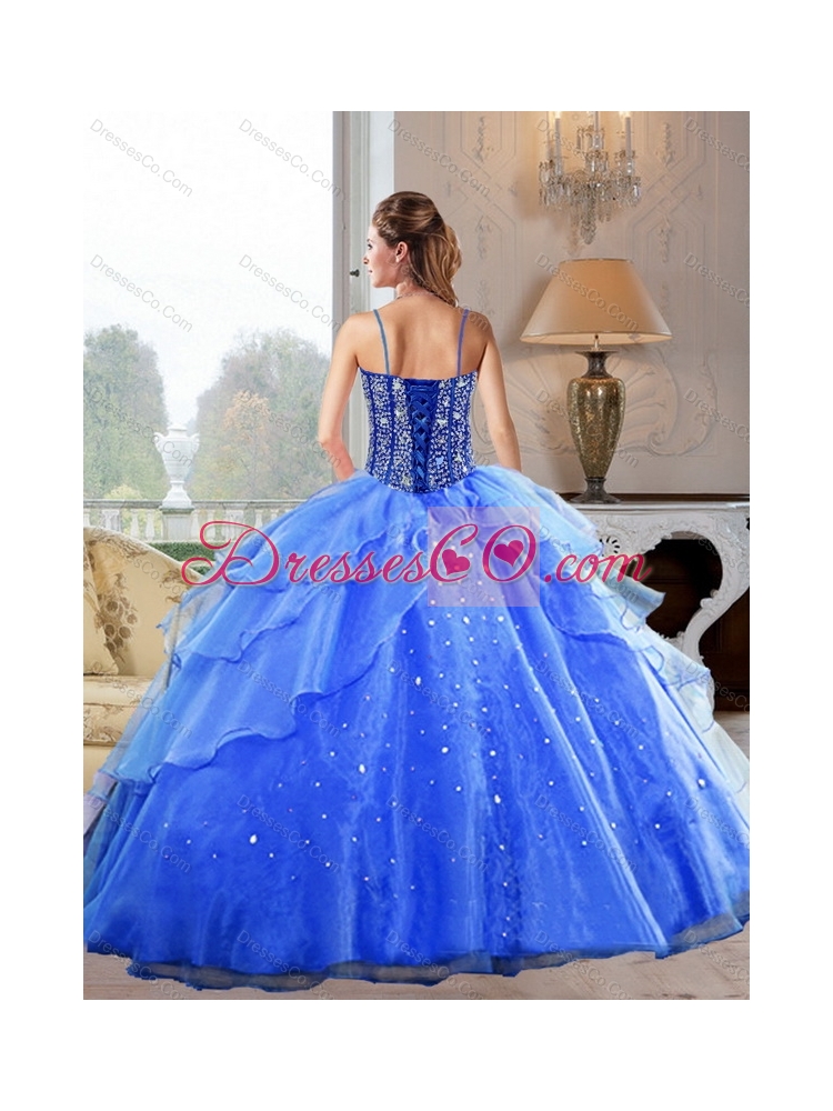 Luxurious Spaghetti Straps  Quinceanera Dress with Beading