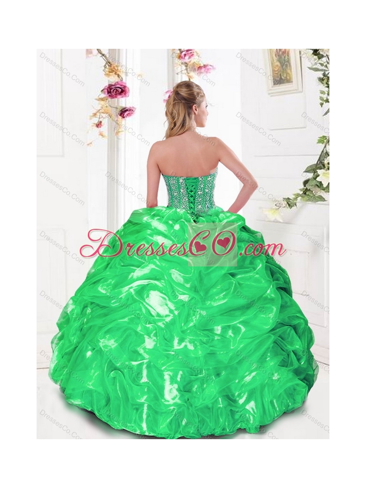 Quinceanera Dress with Beading and Pick Ups