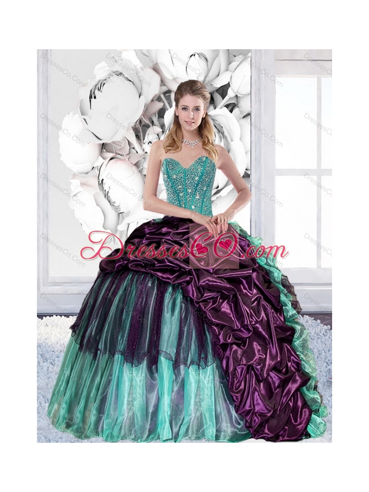 Quinceanera Dress with Pick Ups and Ruffles