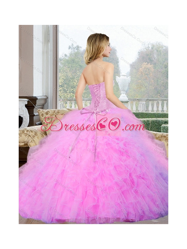 Colorful Beading and Ruffles Quinceanera Dress