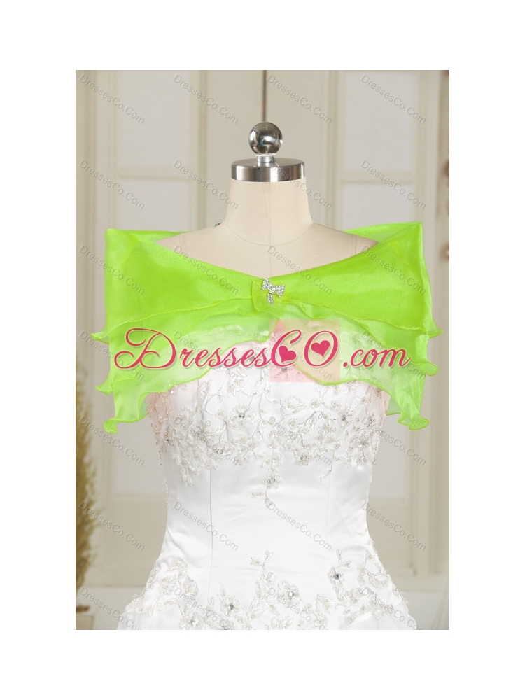 Luxurious Beading and Ruffles  Quinceanera Dress in Yellow Green